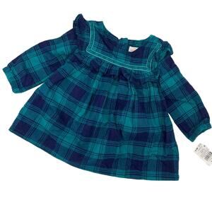 Cat & Jack Green Plaid 2 Piece Dress 3-6 Months
